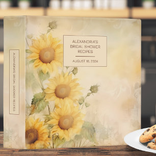 Rustic Sunflower Bridal Shower Recipe  Binder
