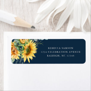 Rustic Sunflower Bridal Shower Return Address