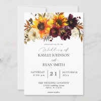 Rustic Sunflower & Burgundy, Purple Floral Wedding
