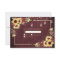 Rustic Sunflower Burgundy Wood Floral RSVP No Menu