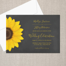 rustic sunflower chalkboard country wedding