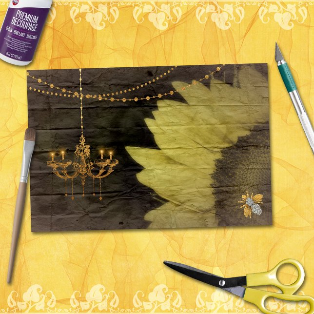 Rustic Sunflower Country Chandelier Glam Tissue Paper (Creator Uploaded)