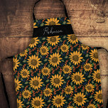Rustic Sunflower Custom Monogram Apron<br><div class="desc">Watercolor sunflowers rustic Artwork by Valarie Wade. Background colour can be changed. Monogram and Custom Name option. Perfect for some baking kitchen fun!</div>