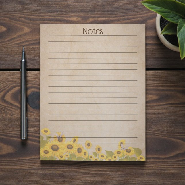 Rustic Sunflower Custom Notepad (Creator Uploaded)