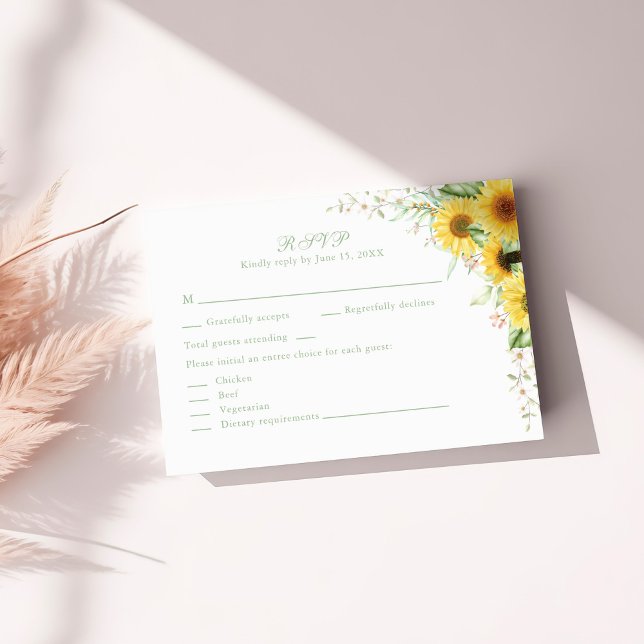 Rustic Sunflower Delight Wedding RSVP Card (Rustic Sunflower Delight Wedding RSVP Card)