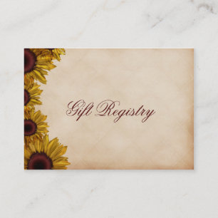 Rustic Sunflower Détails du Mariage Cartes de ferm