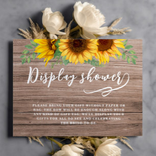 Rustic Sunflower Display Shower Bridal Shower Enclosure Card