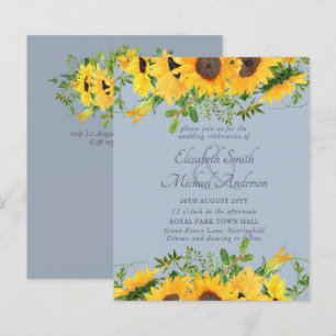 Rustic Sunflower Dusty Blue Themed BUDGET Wedding 