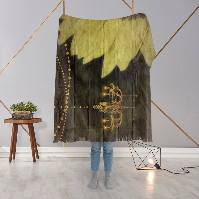 Rustic Sunflower Elegant Glitter Bee Throw Blanket (Creator Uploaded)