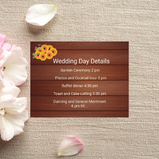 Rustic Sunflower Enclosure Card