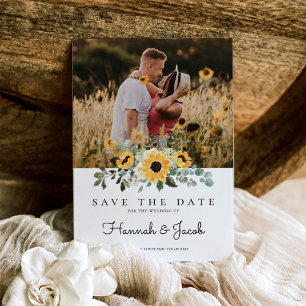 Rustic Sunflower Eucalyptus Wedding Save The Date