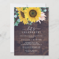 Rustic Sunflower Eucalyptus | Wood Let's Celebrate