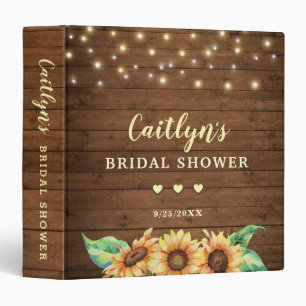 Rustic Sunflower Fall Bridal Shower Photo Album Binder