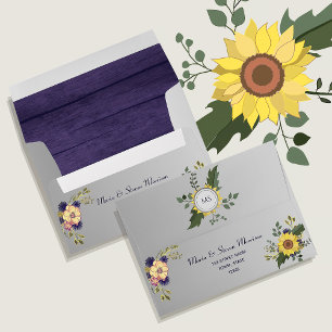 Rustic Sunflower Floral Envelope