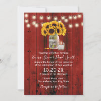 Rustic Sunflower Flower Jar Red Barn Wood Wedding