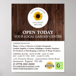 Rustic Sunflower, Garden Centre, Horticulturist Poster