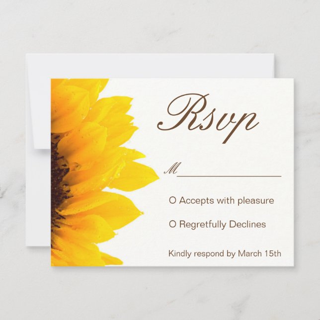 Rustic Sunflower Invitation RSVP (Front)