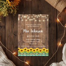 Rustic Sunflower Mason Jar Baby Shower Invitation