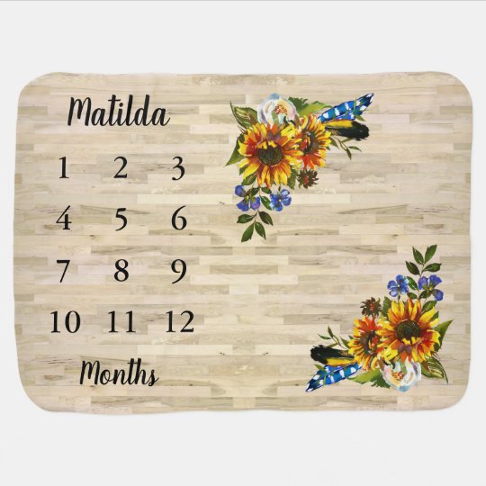 sunflower milestone blanket