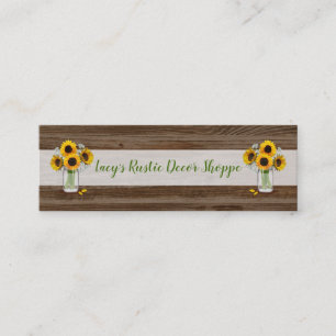 Rustic Sunflower Mini Business Card