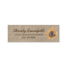 Rustic Sunflower Mini Business Card