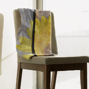 Rustic Sunflower On Wood Fleece Blanket