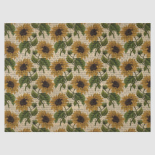 Rustic sunflower pattern Country Tissue Paper