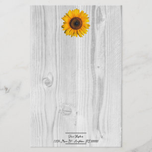 Rustic Sunflower Personalized Stationery