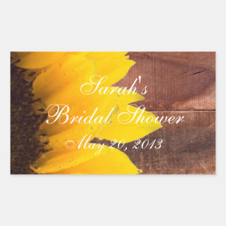 Rustic Sunflower Photo Bridal Shower Sticker