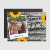 Rustic Sunflower Photo Graduation Save the Date