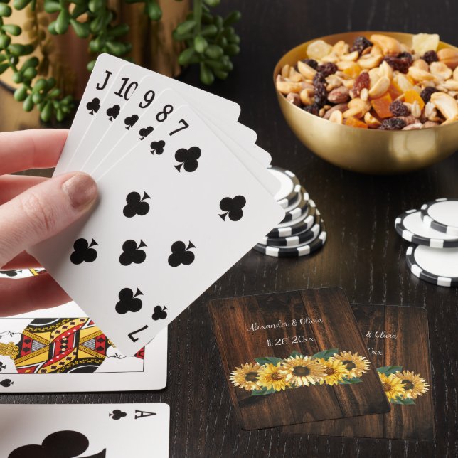 Rustic Sunflower Playing Cards (In Situ)