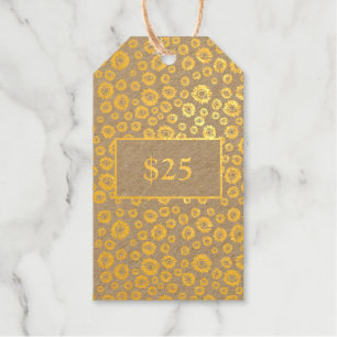 Rustic Sunflower Price Tag Gold Your Info Business