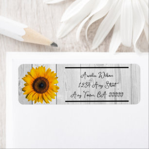 Rustic Sunflower Return Address Label