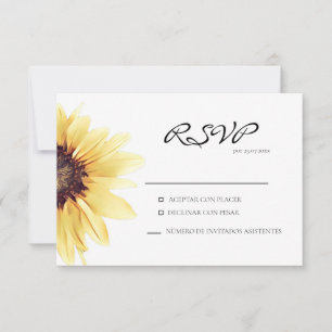 Rustic Sunflower Spanish Response Card