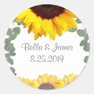 Rustic sunflower stickers