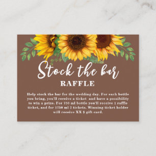 Rustic Sunflower Stock the bar Bridal Shower Enclosure Card