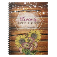 Rustic Sunflower Sweet Sixteen Personalized