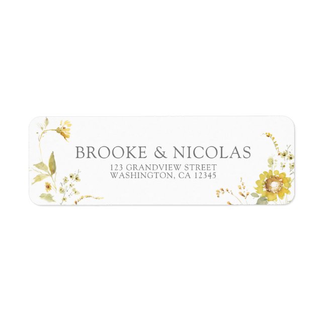 Rustic Sunflower Tandem Bicycle Watercolor Wedding (Front)