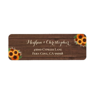 Rustic Sunflower Terracotta Mariage Adresse de ret