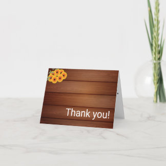 Rustic Sunflower Thank You Card
