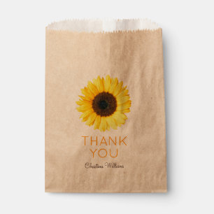 Rustic Sunflower Thank You Favour Bag