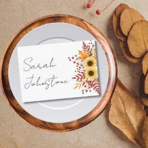 Rustic Sunflower Thanksgiving Place Card