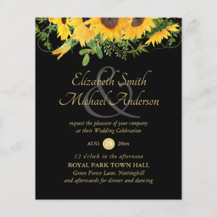 Rustic Sunflower Themed Wedding Stationery Budget