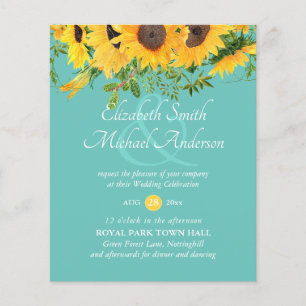 Rustic Sunflower Themed Wedding Stationery Budget