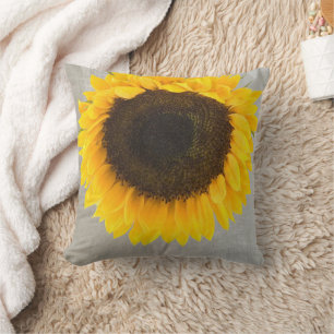 Rustic Sunflower Throw Pillow