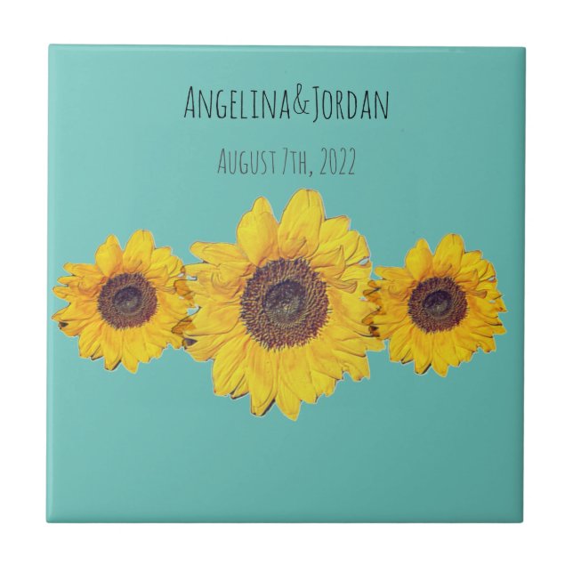 rustic sunflower trio  for weddings   tile (Front)