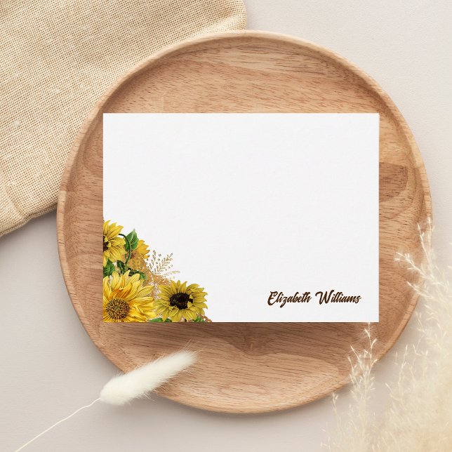 Rustic Sunflower Watercolor Script Typography Card (Creator Uploaded)