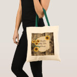 Rustic sunflower Wedding add name Tote Bag<br><div class="desc">Rustic sunflower Wedding add name Tote Bag</div>