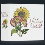 Rustic Sunflower Wedding Binder<br><div class="desc">If you love sunflowers,  this binder is for you. This design features a white background with a wildflower and sunflower bouquet along with custom typography. Add your information to complete the look.</div>