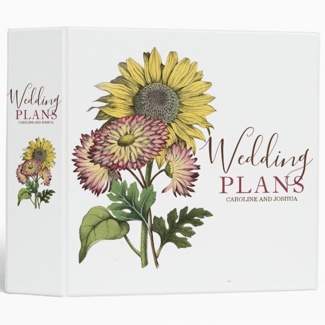 Rustic Sunflower Wedding Binder (Front/Spine)